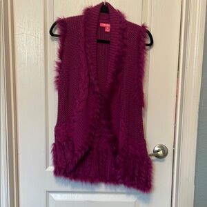 Lilly Pulitzer Fuzzy Knit Cardigan - Deep Purple